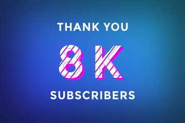 8 K  subscribers celebration greeting banner with Stripe Design