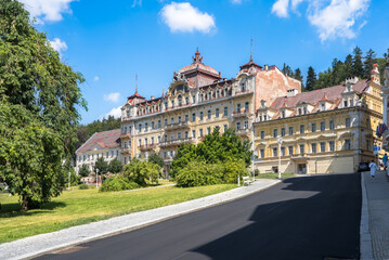 Fototapeta na wymiar Health resort hotels, Marianske Lazne, Czech Republic