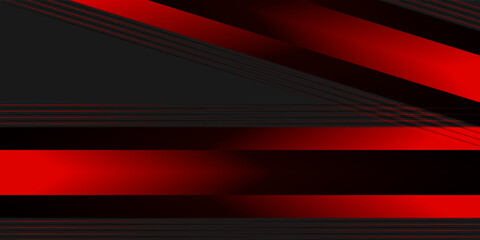 Obraz premium Abstract red wave curve on black design modern luxury background illustration.