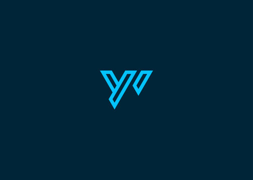 initials letter yw or wy logo design vector illustration template