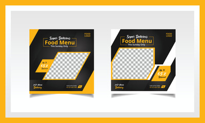 Restaurant Social Media Post Design Template