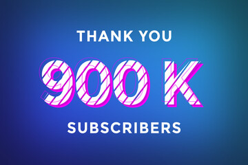 900 K  subscribers celebration greeting banner with Stripe Design