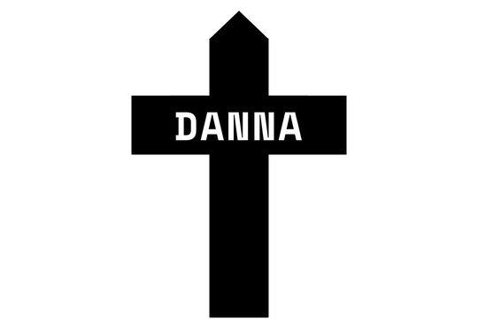Danna: Illustration eines schwarzen Kreuzes mit dem Vornamen Danna