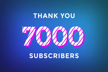 7000 subscribers celebration greeting banner with Stripe Design