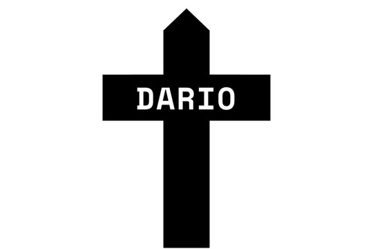 Dario: Illustration eines schwarzen Kreuzes mit dem Vornamen Dario