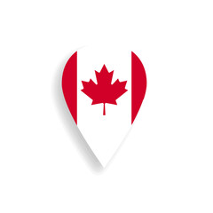 Map pointer button pin with Canadian Flag