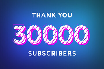 30000 subscribers celebration greeting banner with Stripe Design