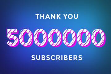 5000000 subscribers celebration greeting banner with Stripe Design