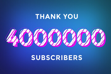 4000000 subscribers celebration greeting banner with Stripe Design