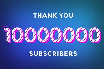 10000000 subscribers celebration greeting banner with Stripe Design