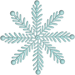 3D textured snowflake icon. New year and Christmas design elements
