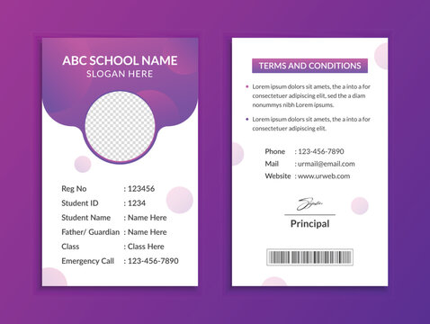 School and College Student Id Card Design
