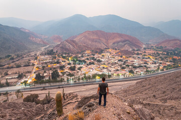 Fototapeta na wymiar panoramic view of purmamarca native town in northern argentina