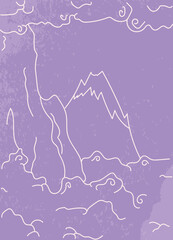 Abstract poster in retro asian style for your banner, flyer or business card. Modern, trendy colors, minimalism art, vector illustration.