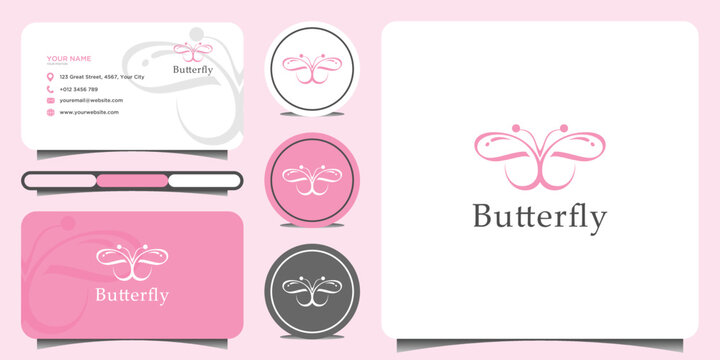 Butterfly logo design inspiration and business card