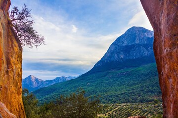 Landscape at mountains with Mount Olympos in Turkey - 547909700