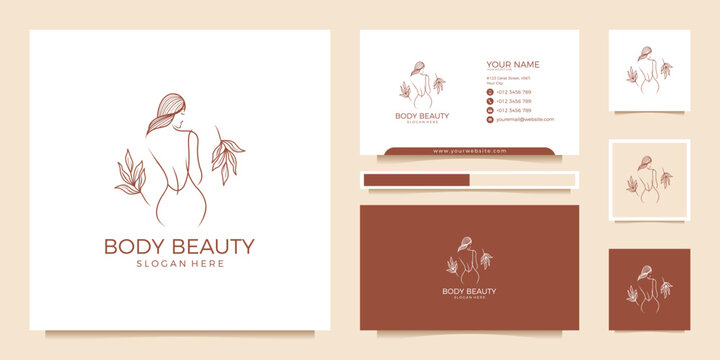 Beauty body template with business card