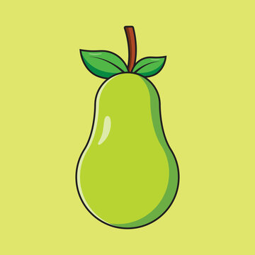 Vector illustration of colored pears