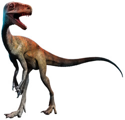 Juravenator from the Jurassic era 3D illustration	
