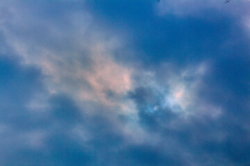 blue sky and clouds yellow light