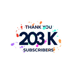 THANK YOU 203K FOLLOWERS CELEBRATION TEMPLATE DESIGN  VECTOR GOOD FOR SOCIAL MEDIA, CARD , POSTER