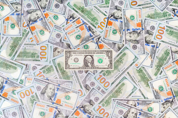 Money background. US dollar bills background. American cash. Finance and economy concepts. Top view