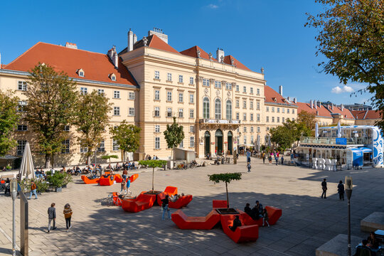 view of the museum district in downtown Vienna