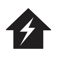 House electricity icon design. electricity icon, house and electric, isolated on white background. vector illustration