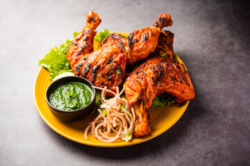Tandoori Chicken is an Indian non vegetarian spicy food