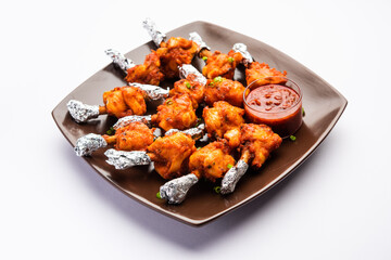 Chicken Lollipop Grilled Tandoori Non Veg With Schezwan sauce Dip Chutney