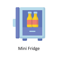 Mini Fridge Vector Flat Icon Design illustration. Housekeeping Symbol on White background EPS 10 File