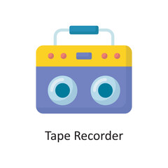 Tape Recorder Vector Flat Icon Design illustration. Housekeeping Symbol on White background EPS 10 File
