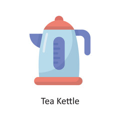 Tea Kettle Vector Flat Icon Design illustration. Housekeeping Symbol on White background EPS 10 File