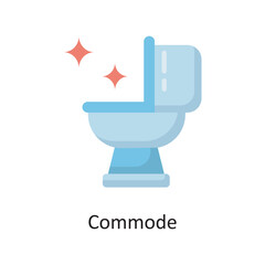 Commode  Vector Flat Icon Design illustration. Housekeeping Symbol on White background EPS 10 File