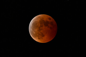 Fototapeta premium 皆既月食と惑星食（total lunar eclipse and planetary eclipse)