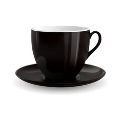 High detailed vector illustration of black cup isolated on white background