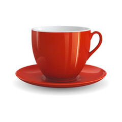 High detailed vector illustration of red cup isolated on white background