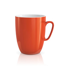 High detailed vector illustration of red cup isolated on white background