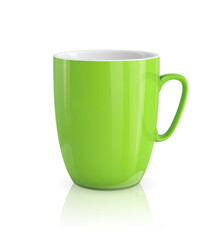 High detailed vector illustration of green cup isolated on white background