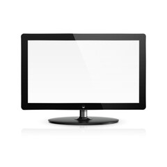Realistic vector illustration of computer monitor with blank screen isolated on white background.