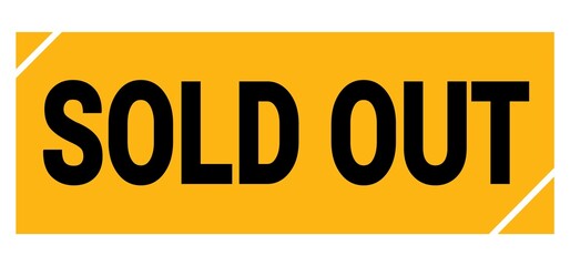 SOLD OUT text on yellow-black grungy stamp sign.