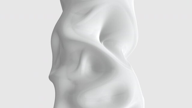 3D render of liquid white surface like milk, 4K abstract animation