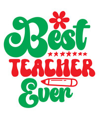 Fototapeta premium Retro Teacher SVG Bundle Teacher svg, Teacher Life svg, Teacher Retro svg, Retro Wavy Text svg, Teacher Quotes svg, Teacher PNG, DXF,Teacher svg, Teacher retro shirt, Smiley Face svg, Back to School s