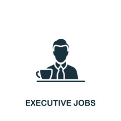 Executive Jobs icon. Monochrome simple Recruitment icon for templates, web design and infographics