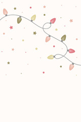 Hand drawn Christmas lights. Design of a background. Vector illustration