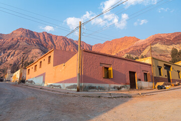 street view of purmamarca native town in northern argentina