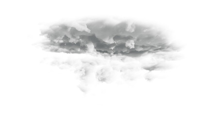 Realistic fluffy dense clouds on a png transparent background. Element for your creativity	
