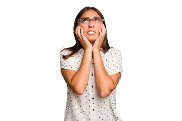 Young cute caucasian woman isolated whining and crying disconsolately.