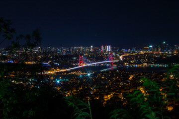 Evening traffic on the fatih sultan mehmet bridge