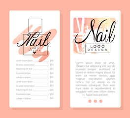 Manicure and Nail Studio Design with Logo Creative Vector Template